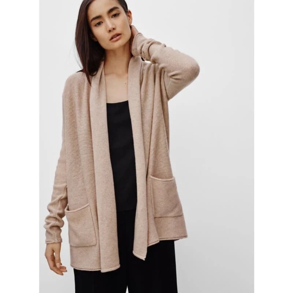 Aritzia Babaton with Cashmere wool cardigan tan beige XS